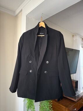 Madewell Black Double Breasted Blazer Size Small Tailored Classic Jacket